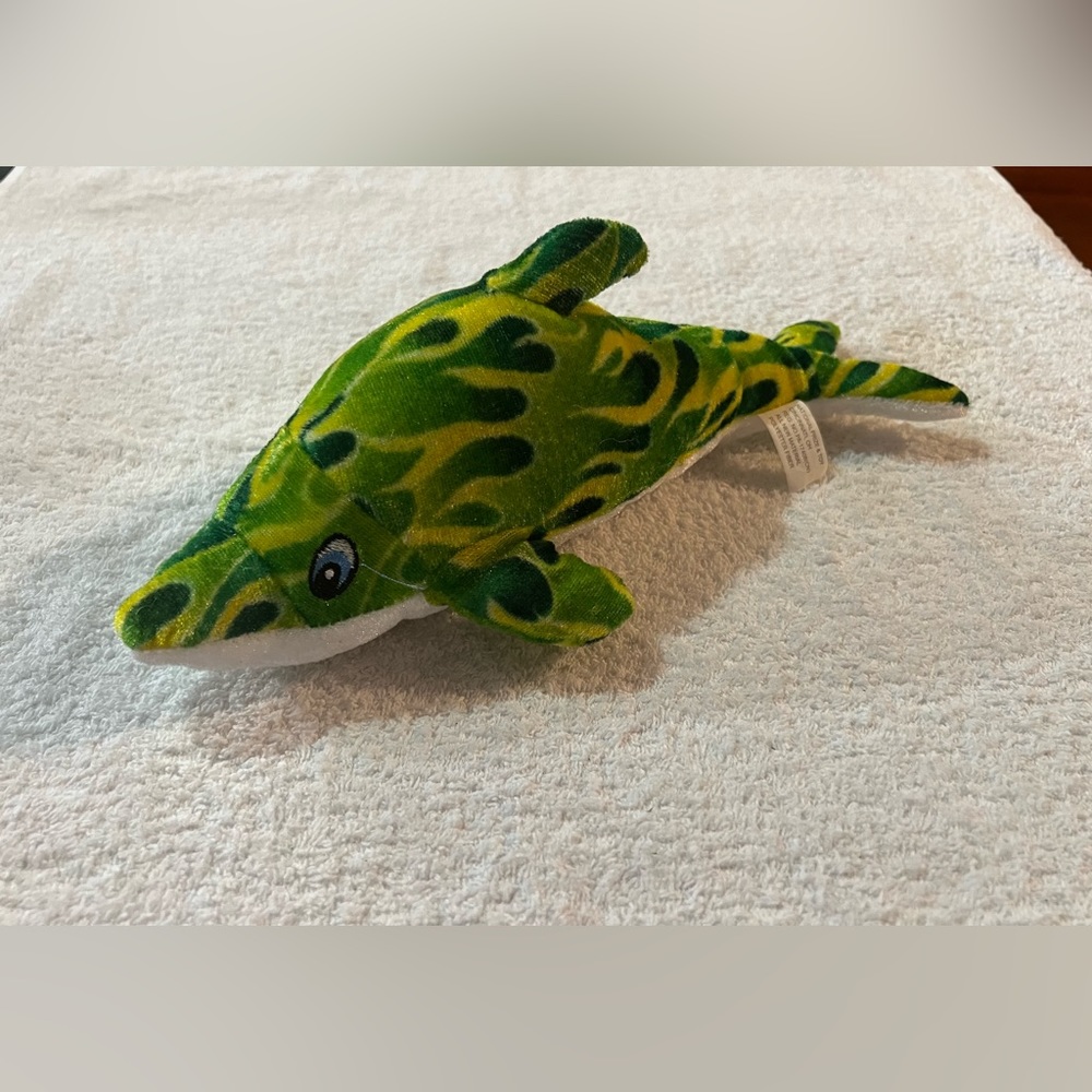 National Toy Green Flame Dolphin Soft Stuffed Plush Animal Toy - 11"